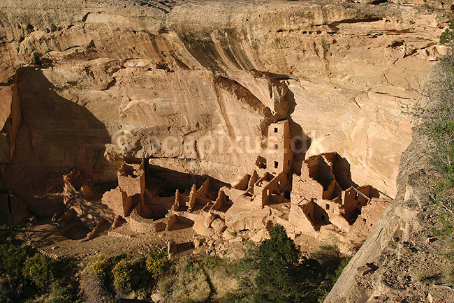 Square Tower Houce. Square Tower Houce i Mesa Verde National Park. En af Anasazi indianernes efterladte byer.; ; Mesa Verde National Park / Colorado; USA; Nord Amerika; ; Ancestral pueblo indianere, Ancestral puebloans