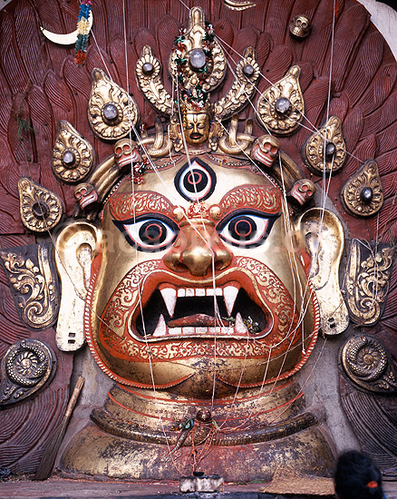 Bairab. Sweta Bairab (Hvid Bairab) p� Durbar Square i Kathmandu; ; Durbar Square / Kathmandu; Nepal; Asien; ; Hinduisme, religion