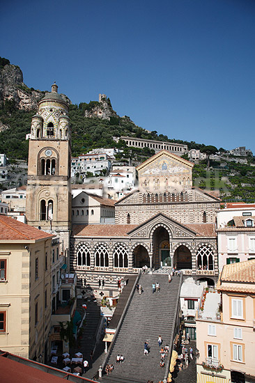 Amalfi. Trappen op til Katedralen i Amalfi; ; Amalfi / Sorrento halvøen; Italien; Europa; ; Kirker