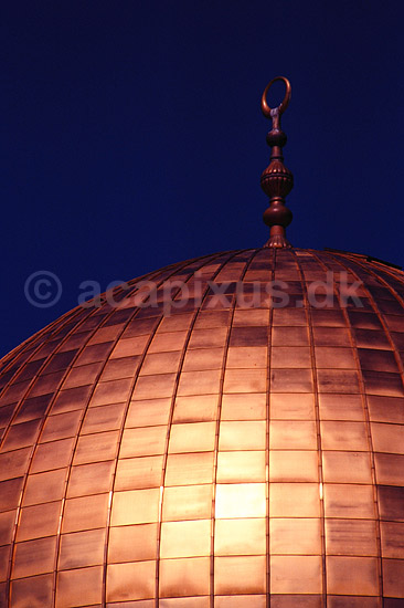 Klippemoskeen. Dome of the Rock (Klippemoskeen) Den forgyldte kuppel ( Scan af KOL5189 ) ; ; Jerusalem; Israel; Asien; ; Islam, moskeer