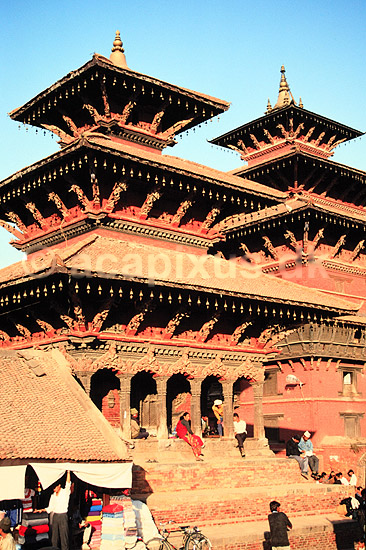 Durbar Square, Patan. Hari Shankar og Taleju templerne - Durbar Square, Patan ( Scan af KOL1358 ) ; ; Patan; Nepal; Asien; ; 