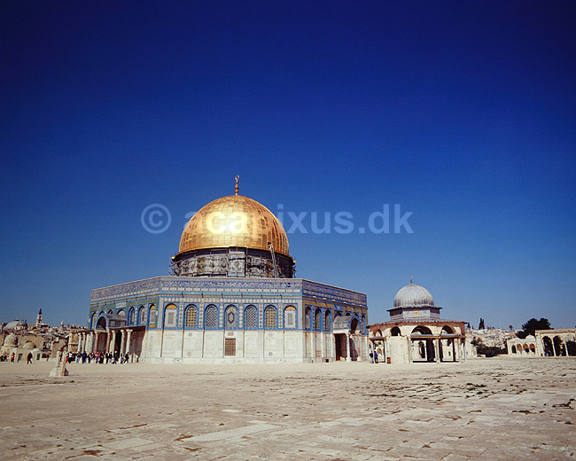 Klippemoskeen. Dome of the Rock - Klippemoskeen ( Scan af KOL5299 ); ; Jerusalem; Israel; Asien; ; Religion, muslimer, muhammedanisme, muhammed