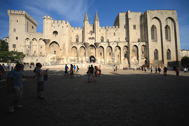 Pavepaladset i Avignion; ; Avignon / Provence; Frankrig; ; ; Kristendom, religion, politik, magt, paver, paved�mme, Palais des Papes, Palace of the Popes, UNESCO World Heritage Site, Babylonian Captivity