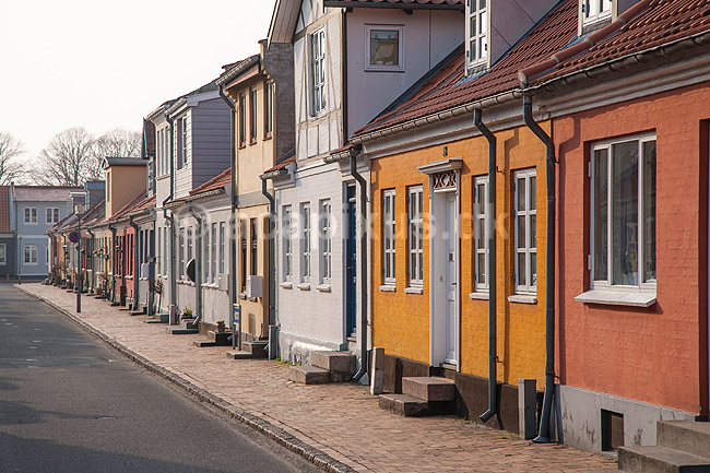 Kerteminde. Huse i Fiskergade i Kerteminde p� Fyn; ; Kerteminde; Danmark; ; ; 