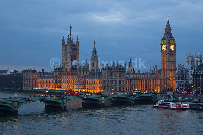 London. Themsen, Palace of Westminster, Big Ben, Victoria Tower, House of Lords, Houses of Parliament og Westminster Abbey set fra London Eye; ; London; England; ; ; Storbyer, Storbritanien, River Thames, Downtown, City