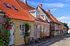Middelfart. Gamle huse i Smedegade i Middelfart.  Middelfart Danmark   
