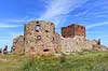 Hammershus. Mantelg�rden med Mantelt�rnet i baggrunden ved Hammershus slotsruin  Bornholm Danmark  Sev�rdigheder Turistattraktion