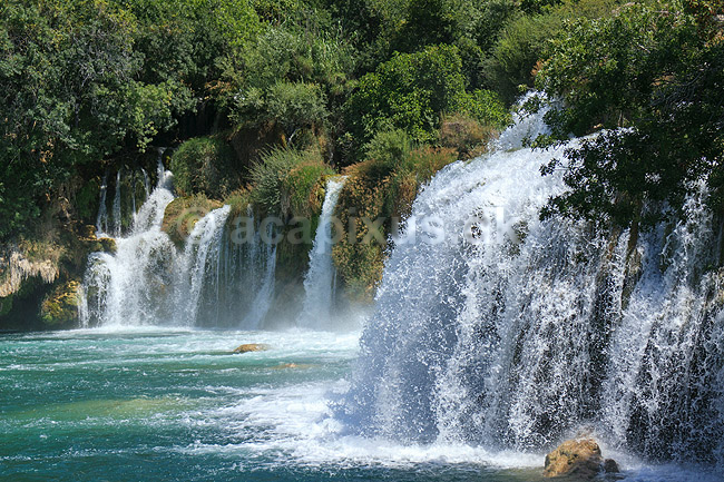 Krka National Park. Vandfald i Krka National Park; ; Krka National Park; Kroatien; ; ; Nationalparker, badning, vand, turisme, sighseeing, ferie, sommer