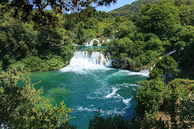 Krka National Park. Vandfald i Krka National Park; ; Krka National Park; Kroatien; ; ; Nationalparker, badning, vand, turisme, sighseeing, ferie, sommer