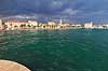 Split. Palmer langs havnepromendaen, Obala Hrvatskog narodnog preporoda, i Split  Split Kroatien   Havn, havne, skyer, overskyet, turistm�l