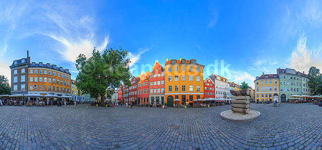 Gr�br�dre Torv. 360 graders panorama af Gr�br�dre  Torv; ; K�benhavn; Danmark; ; sev�rdigheder; pladser, byliv, cafe, city, bebyggelse, huse, sommerliv, panoramaer