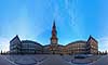 Christiansborg. 360 graders panorama fra den indre g�rdsplads p� Christiansborg Slot.  K�benhavn Danmark  sev�rdigheder slotte, arkitektur, borge, konged�mmet, monarki, panoramaer
