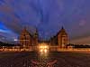 Frederiksborg. Fra den ydre g�rdsplads p� Frederiksborg Slot.  Hiller�d Danmark  sev�rdigheder slotte, arkitektur, borge, panoramaer