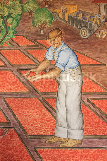 V�gmaleri i Coit Tower. V�gmaleri i American Social Realism stil udsmykker indvendige v�gge i Coit Tower i San Francisco, USA; ; San Francisco / Californien; USA; ; ; Malerier, kunst, historie, kunsthistorie