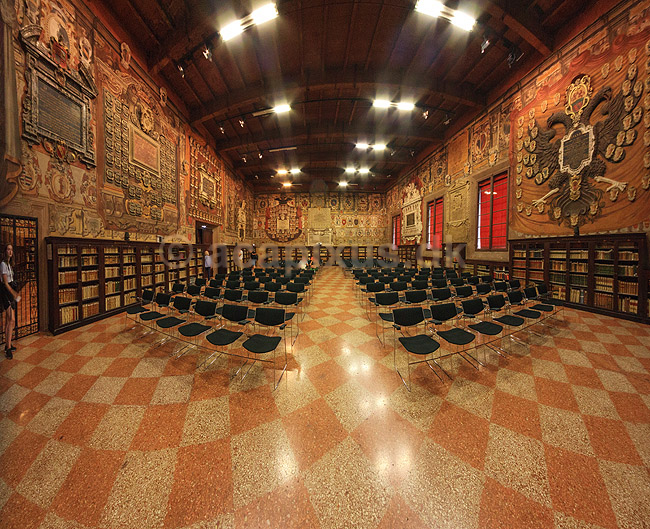 Bologna. Sala dello Stabat Mater, congress salen i Archiginnasio of Bologna, det gamle universitet; ; Archiginnasio of Bologna / Bologna; Italien; ; ; 