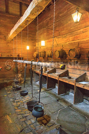 Sch�tstuene. Et k�kken i Det Hanseatiske Museum Sch�tstuene p� Bryggen i Bergen; ; Bryggen / Bergen; Norge; ; ; Turisme, sev�rdigheder, Hansestaderne, Hanseaterne, Hanseater, handel
