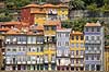 Porto. Husfacader i bydel Ribeira i Porto ned imod floden Duoro  Porto Portugal   Bybilleder, floder