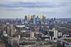 London skyline. London Canary Wharf skyline og Themsen set fra The Fenchurch Building (The Walkie-Talkie)  London England   Skyskrabere, storbyer, hovedsad, hovedst�der
