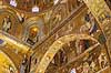 Palatine Kapellet. Gyldne mosaikker udsmykker Palatine Chapel i Royal Palace (Palazzo Reale e Cappella Palatina) i Palermo  Palermo / Sicilien Italien  sev�rdigheder Kirker, kristendom, religion, katolsk, guld