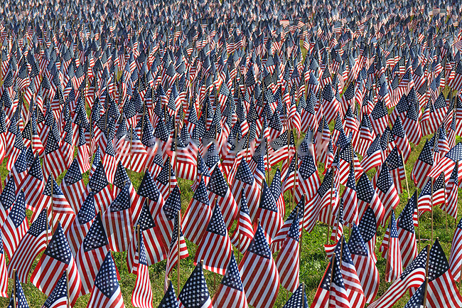 Memorial day. Skov af sm� flag ved Soldiers and Sailors Monument i Boston Common p� Memorial Day, som er en helligdag i USA, hvor man mindes dem, som er faldet under tjeneste i landets v�bnede styrker. Helligdagen afholdes hvert �r den sidste mandag i maj.Mange mindes ogs� bare dem man har mistet gennem tiden, som ikke n�dvendigvis d�de under krigen; ; Boston / Massachusetts; USA; ; ; Stars and Stribes