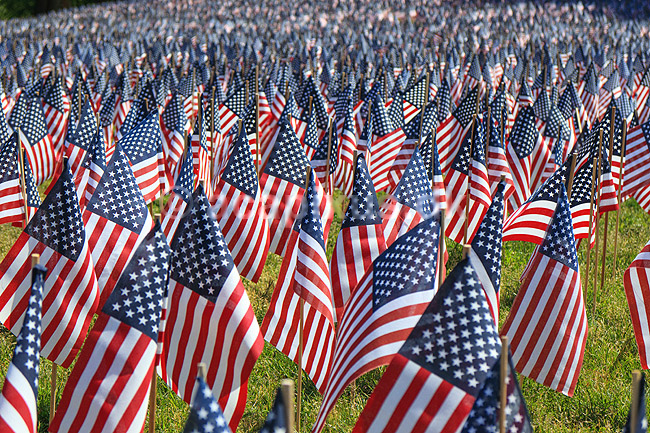 Memorial day. Skov af sm� flag ved Soldiers and Sailors Monument i Boston Common p� Memorial Day, som er en helligdag i USA, hvor man mindes dem, som er faldet under tjeneste i landets v�bnede styrker. Helligdagen afholdes hvert �r den sidste mandag i maj.Mange mindes ogs� bare dem man har mistet gennem tiden, som ikke n�dvendigvis d�de under krigen; ; Boston / Massachusetts; USA; ; ; Stars and Stribes