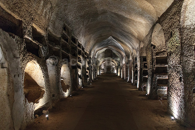 San Gennaro katakomberne. Catacombs of San Gennaro i Napoli; ; Napoli / Campania; Italien; ; Sev�rdigheder; Begravelse, kirkeg�rd