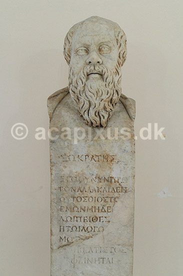 Sokrates. Socrates type B skulptur - kopi fra 3. �rhundrede AD af original fra ca 330 BC - formodentligt af Lysippus - Ark�ologisk Museum, Napoli; ; Museo Archeologico Nazionale di Napoli� / Napoli / Campania; Italien; ; Sev�rdigheder; Museer, ark�ologi, Philosophi, filosofi, philosofi, philosoph, filosof