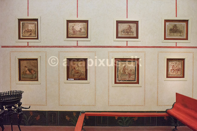 Erotiske malerier fra Pompeji. Erotiske malerier fra Pompeji - udstillet p� Ark�ologisk Museum i Napoli; ; Museo Archeologico Nazionale di Napoli� / Napoli / Campania; Italien; ; Sev�rdigheder; Museer, ark�ologi, erotik