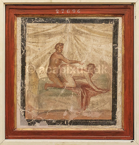 Erotiske malerier fra Pompeji. Erotiske malerier fra Pompeji - udstillet p� Ark�ologisk Museum i Napoli; ; Museo Archeologico Nazionale di Napoli� / Napoli / Campania; Italien; ; Sev�rdigheder; Museer, ark�ologi, erotik