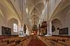 Helsing�r domkirke - Sankt Olai kirke. Kirkeskibet med pr�dikestol og orgel i Helsing�r Domkirke eller Sankt Olai kirke  Helsing�r Danmark  Sev�rdigheder turistsev�rdigheder, religion, kristendom, kirker, kirke, domkirker