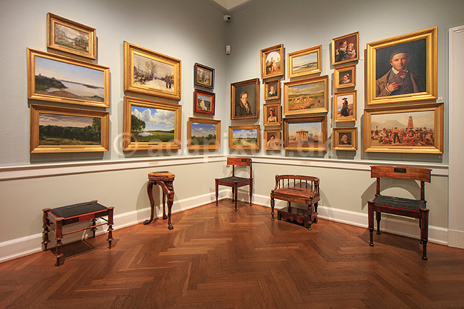 Den Hirschsprungske Samling . Udstillingssal i Den Hirschsprungske Samling ; ; Den Hirschsprungske Samling  / K�benhavn; Danmark; ; Sev�rdigheder; Museum, kunstmuseum, museer, billeder, malerier, kunstmuseum, Tobaksfabrikant Heinrich Hirschsprung