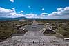 Plaza de la Luna with the Pyramid of the Sun in the background  Teotihuacan Mexico North America  