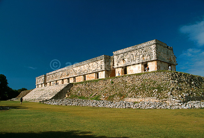 El Palacio del Governador. Maya ruiner ved Uxmal.; ; Uxmal, Yucat�n; Mexico; Nord Amerika; ; 
