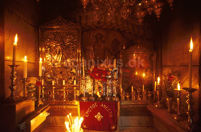 Indvendigt i Den Hellige Grav (The Holy Sepulchre = Jesus grav); ; Den Hellige Gravs Kirke / Jerusalem; Israel; Asien; ; religion
