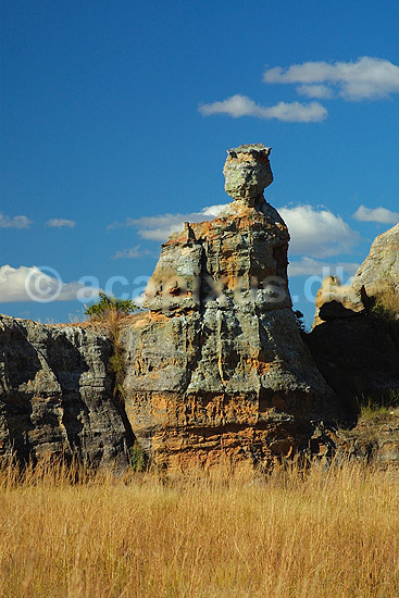 Klippeformationen La Reine de LIsalo ved Isalo NP; ; Isalo National Park; Madagaskar; Afrika; ; 