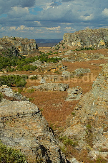Klipperformationer nær La Piscine Naturelle i Isalo National Park; ; Isalo National Park; Madagaskar; Afrika; ; 