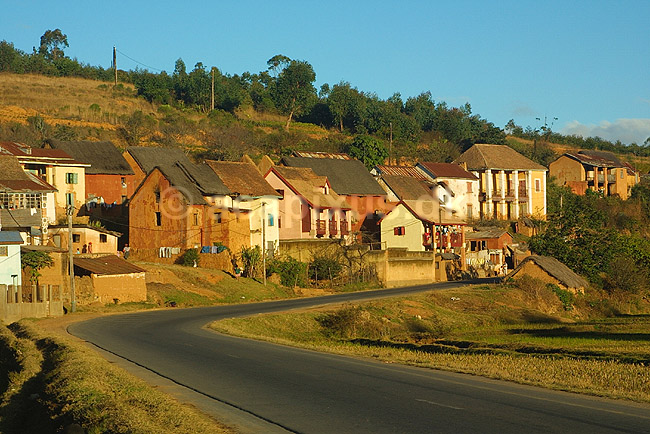 Landsby p� vejen imellem Antananarivo og Antsirabe i det centrale Madagaskar; ; ; Madagaskar; Afrika; ; 
