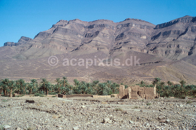 Ksar i sydlige Marocco ; ; Atlasbjergene; Marocco; Afrika; ; 