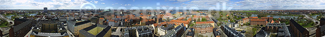 360 graders panorama af K�benhavn City set fra Vor Frelser Kirke; ; Vor Frelser Kirke / K�benhavn; Danmark; Europa; ; sev�rdigheder