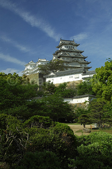 Himeji-jo. Himeji-jo f�stningen i Himeji. Bygget af Toyotomi Hideyoshi i 1580; ; Himeji-jo / Himeji; Japan; Asien; ; borge