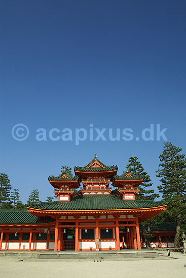 Heian-jingu Shrine. Tempelbygning ved Heian-jingu Shrine templet; ; Heian-jingu Shrine / Kyoto; Japan; Asien; ; templer shintoisme