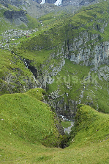 Oeschinental. Bjerglandskab i Oeschinental i de Schweiziske Alper; ; Kandersteg; Schweiz; Europa; ; 