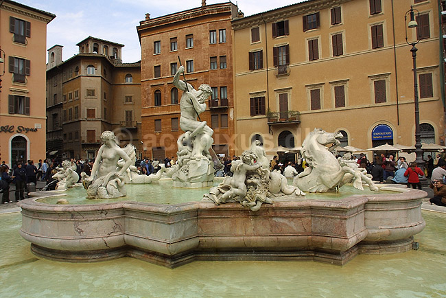 Piazza Navona. Springvand p� Piazza Navona i Rom; ; Rom; Italien; Europa; ; turistsev�rdigheder