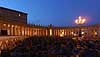 Peterspladsen. Peterspladsen i aftenbelysning i Rom  Rom Italien Europa  turistsevrdigheder, kirker, paven, pavedmmet, Vatikanet, Vatikan Staten